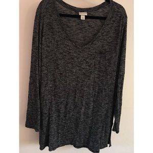 Gray Ava & Viv Long Sleeve Sweater Top